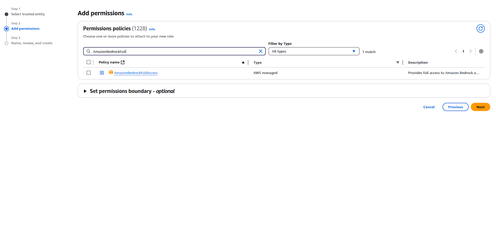 UI for Creating IAM Role
