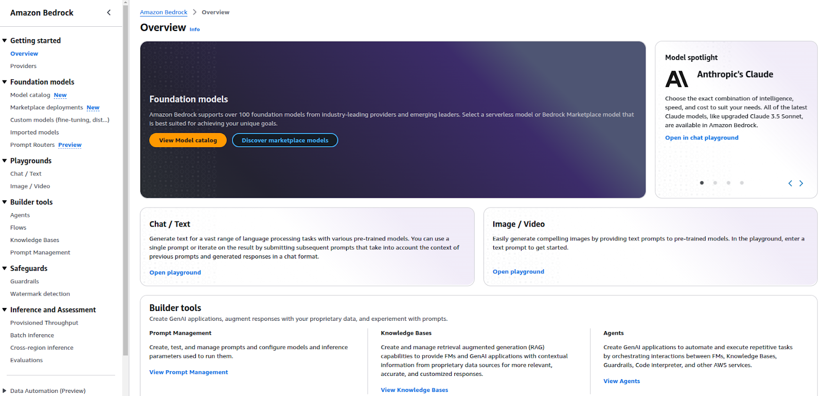 AWS Bedrock Console